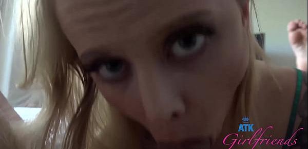  Hot blonde amateur sucks cock and gets her pussy eaten (POV with Paris White)